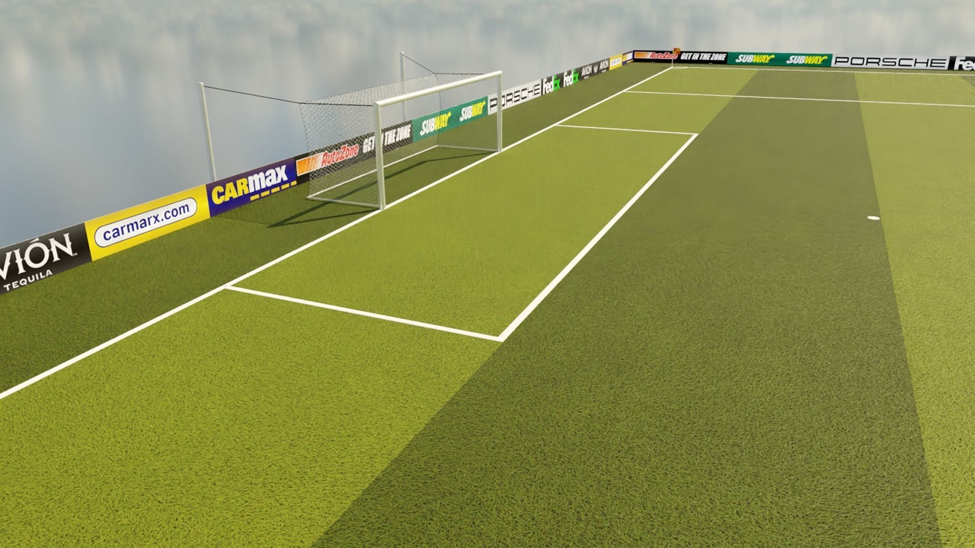 Football Pitch Low-poly 3D model_4