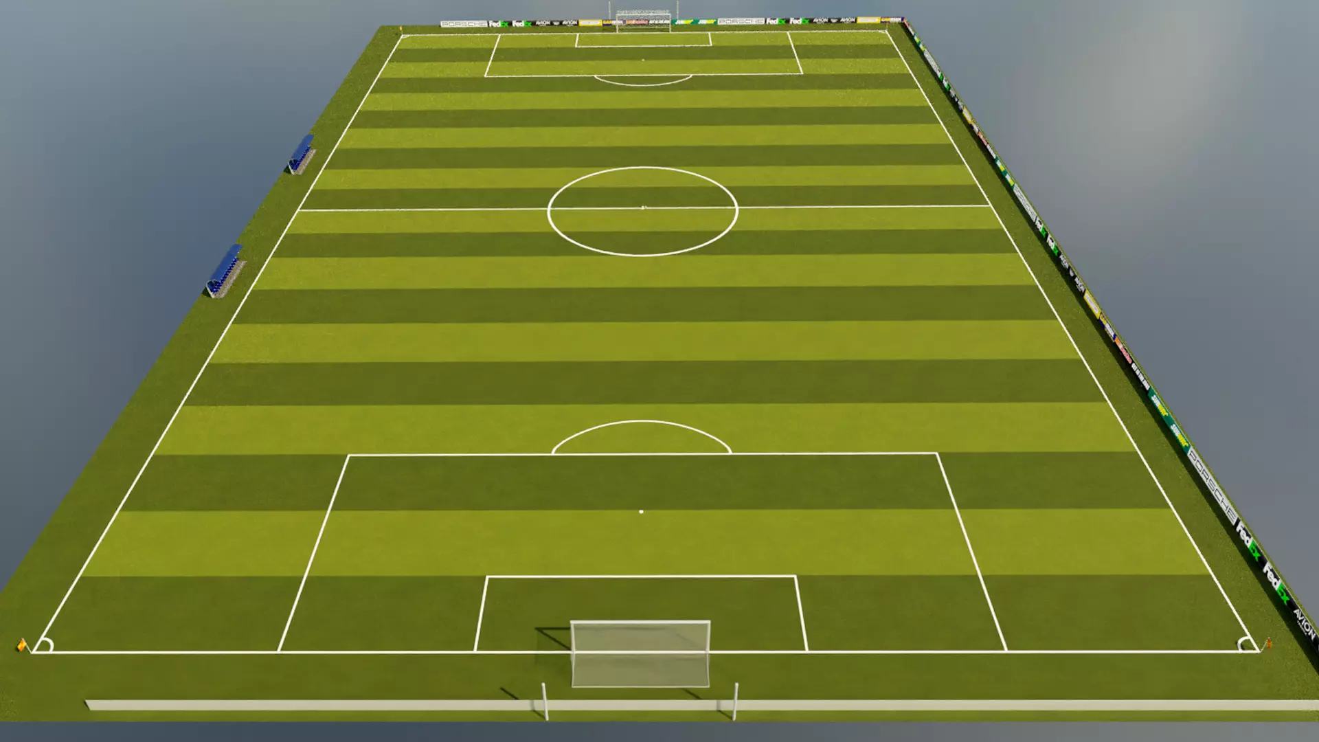 Football Pitch Low-poly 3D model_0