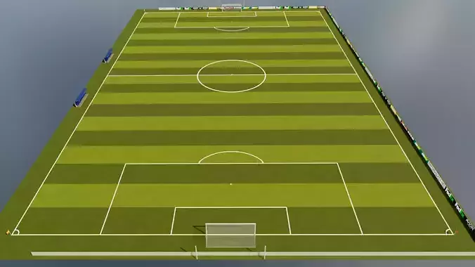 Football Pitch Low-poly 3D model
