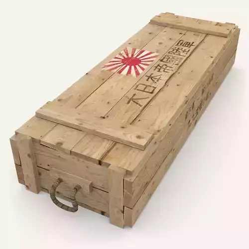 Imperial Japanese army crate Low-poly 3D model