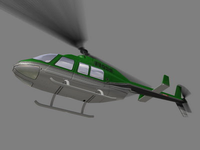 Jet Ranger V3 Helicopter Low-poly 3D model_1