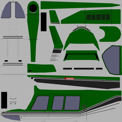 Jet Ranger V3 Helicopter Low-poly 3D model_5