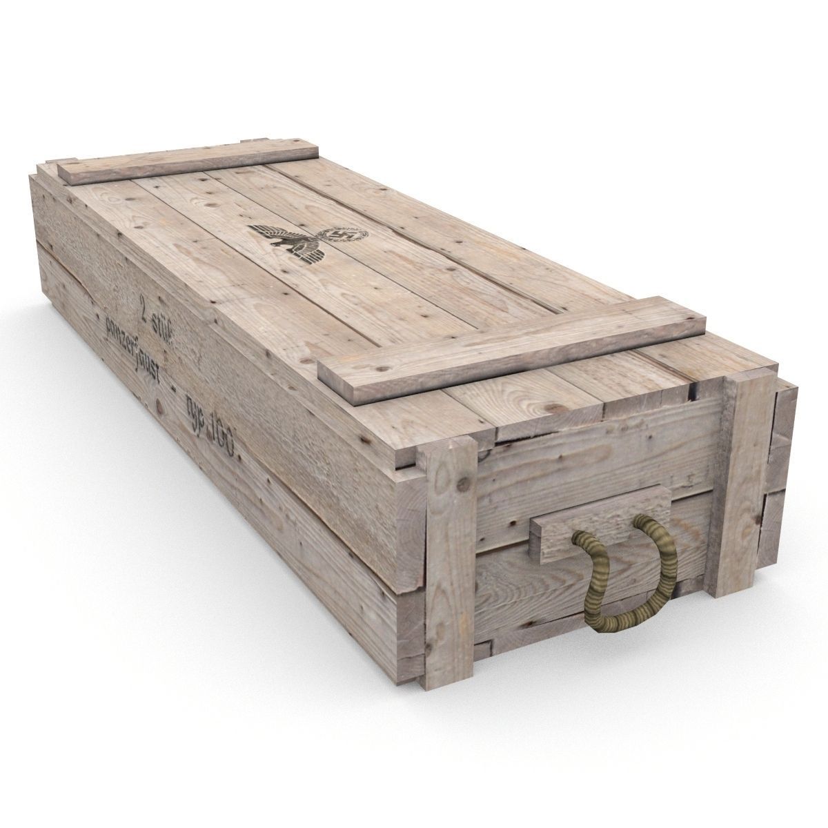 German army crate Low-poly 3D model_2