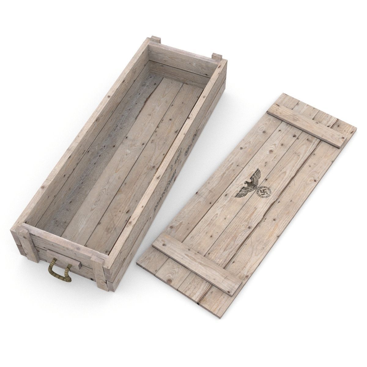 German army crate Low-poly 3D model_8