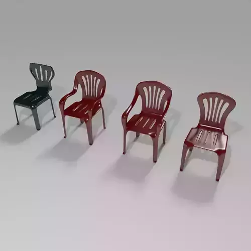 Plastic Chairs Collection 1 3D model