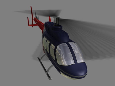 Jet Ranger V5 Helicopter Low-poly 3D model_2
