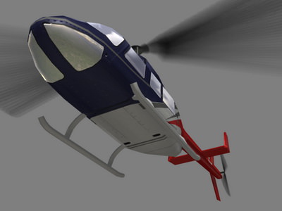 Jet Ranger V5 Helicopter Low-poly 3D model_4