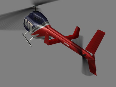Jet Ranger V5 Helicopter Low-poly 3D model_3