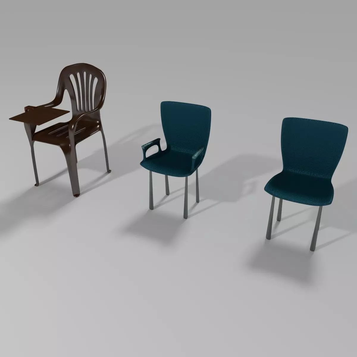 Plastic Chairs Collection 4 3D model_0