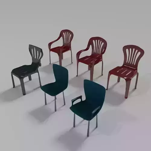 Plastic Chairs Collection 5 3D model