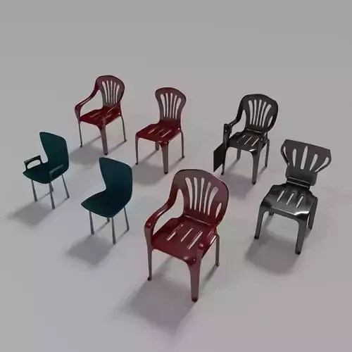 Plastic Chairs Collection 6 3D model