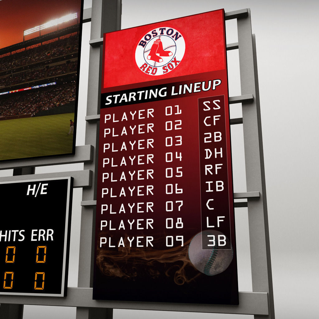 Baseball stadium scoreboard low poly Low-poly 3D model_3