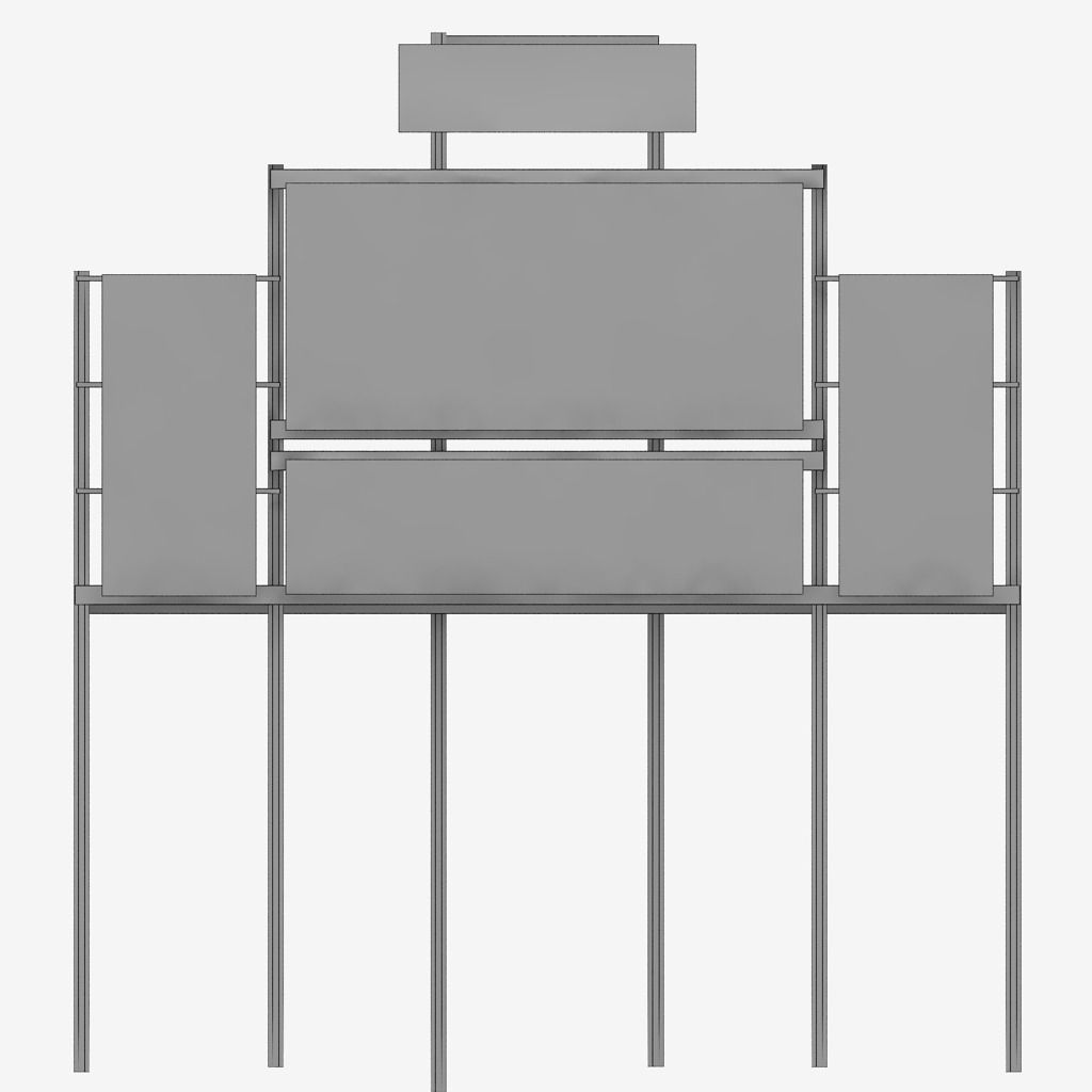 Baseball stadium scoreboard low poly Low-poly 3D model_5