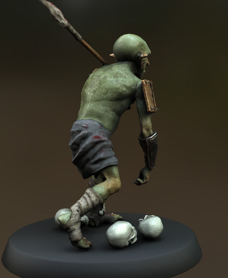 Goblin miniature Low-poly 3D model_1