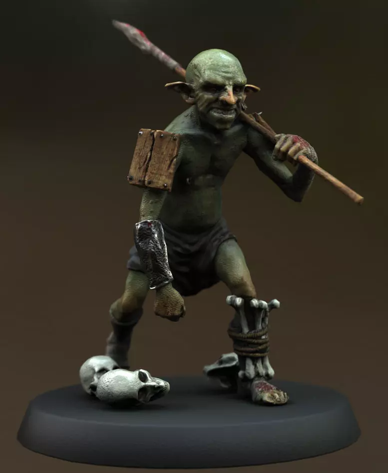 Goblin miniature Low-poly 3D model_0