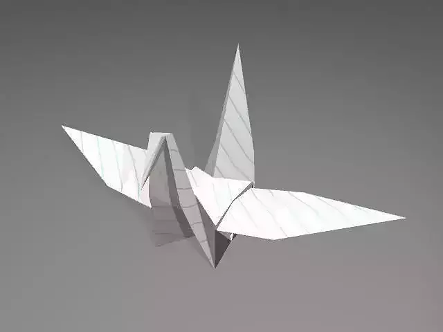 Origami Crane Low-poly 3D model