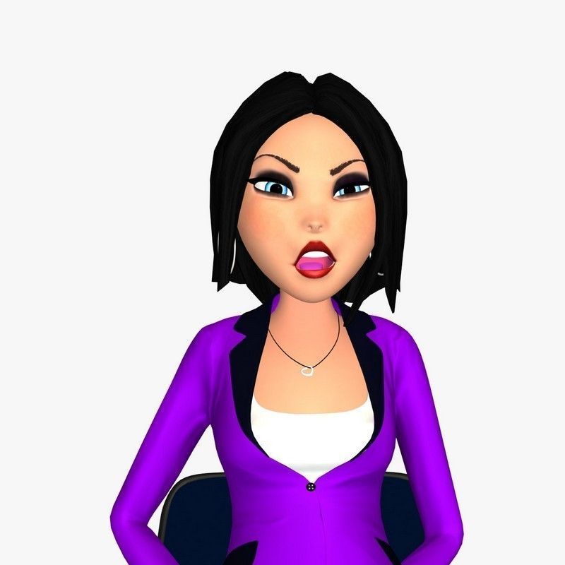 Cartoon Woman 3D model_6