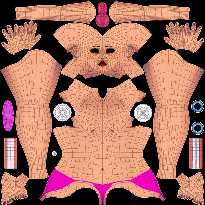 Cartoon Woman 3D model_12