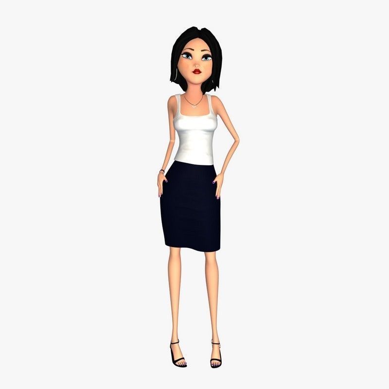 Cartoon Woman 3D model_9