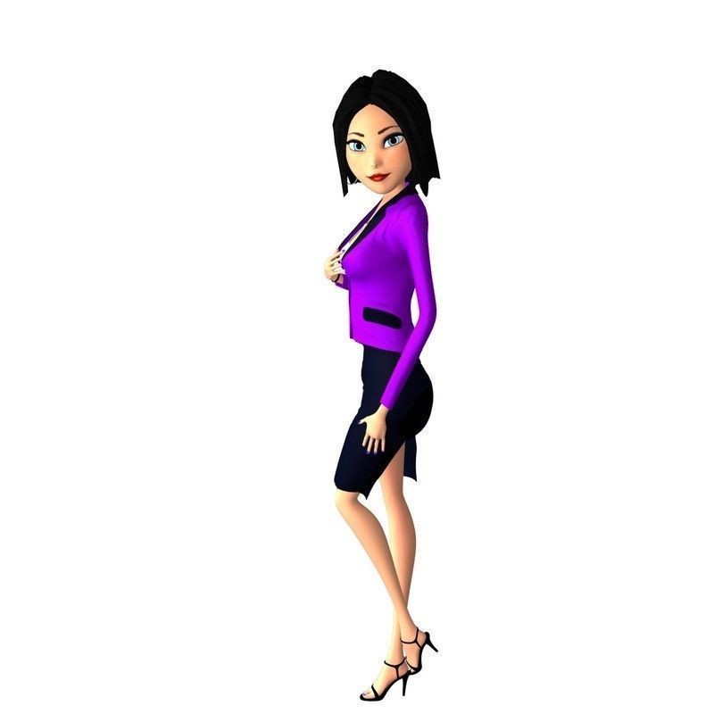 Cartoon Woman 3D model_3