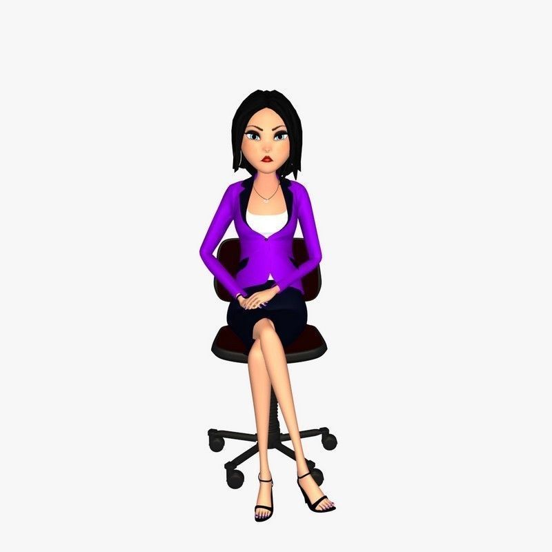 Cartoon Woman 3D model_4