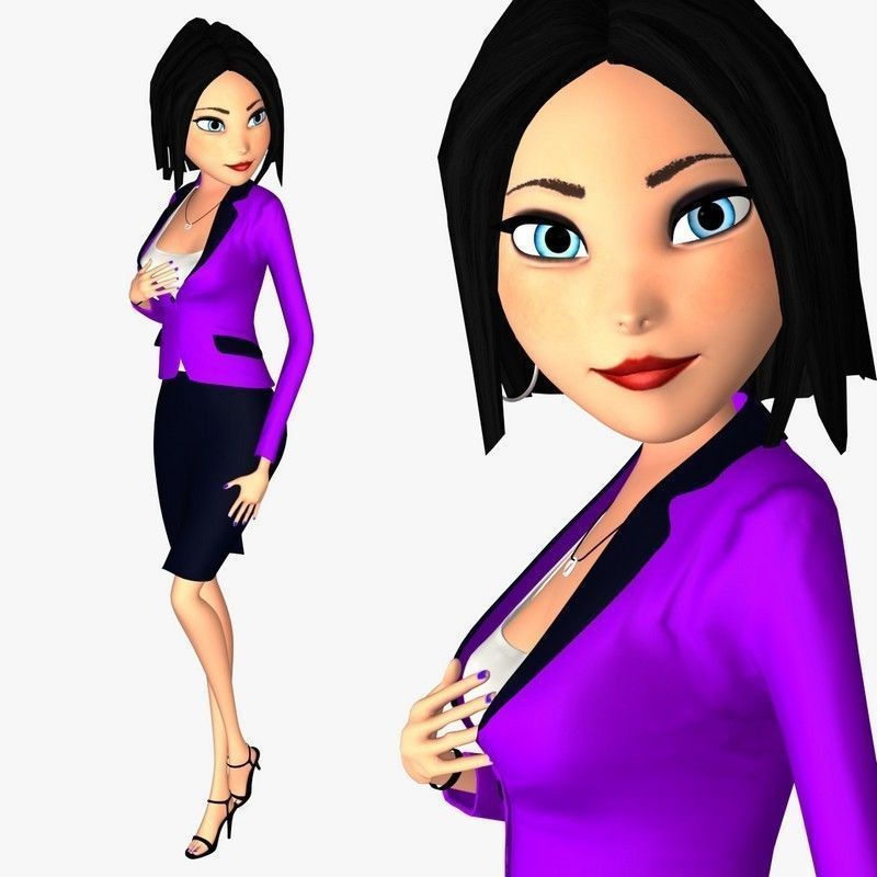 Cartoon Woman 3D model_7