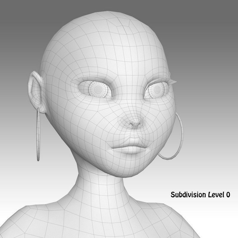 Cartoon Woman 3D model_25