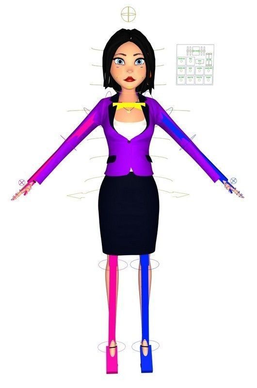 Cartoon Woman 3D model_30