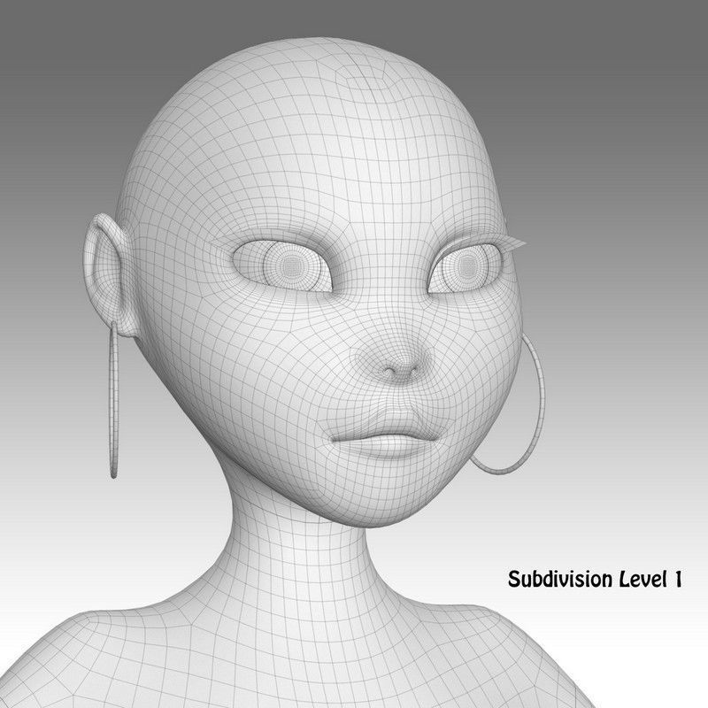 Cartoon Woman 3D model_26