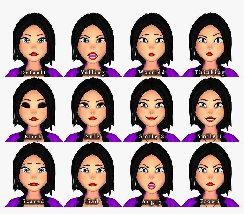 Cartoon Woman 3D model_10