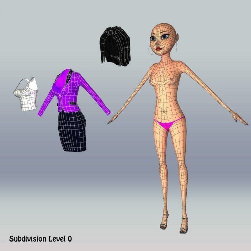 Cartoon Woman 3D model_18