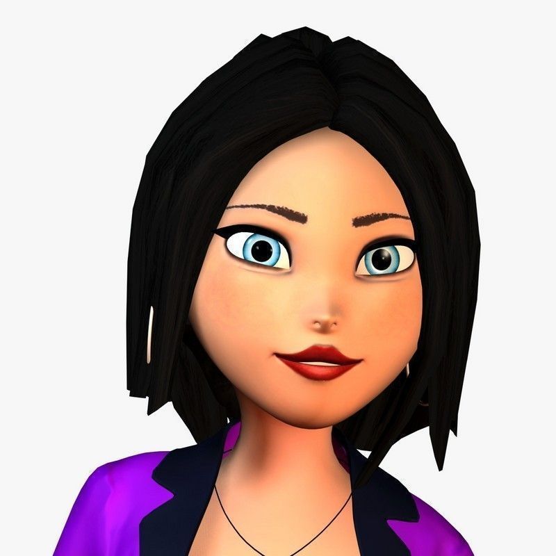 Cartoon Woman 3D model_1