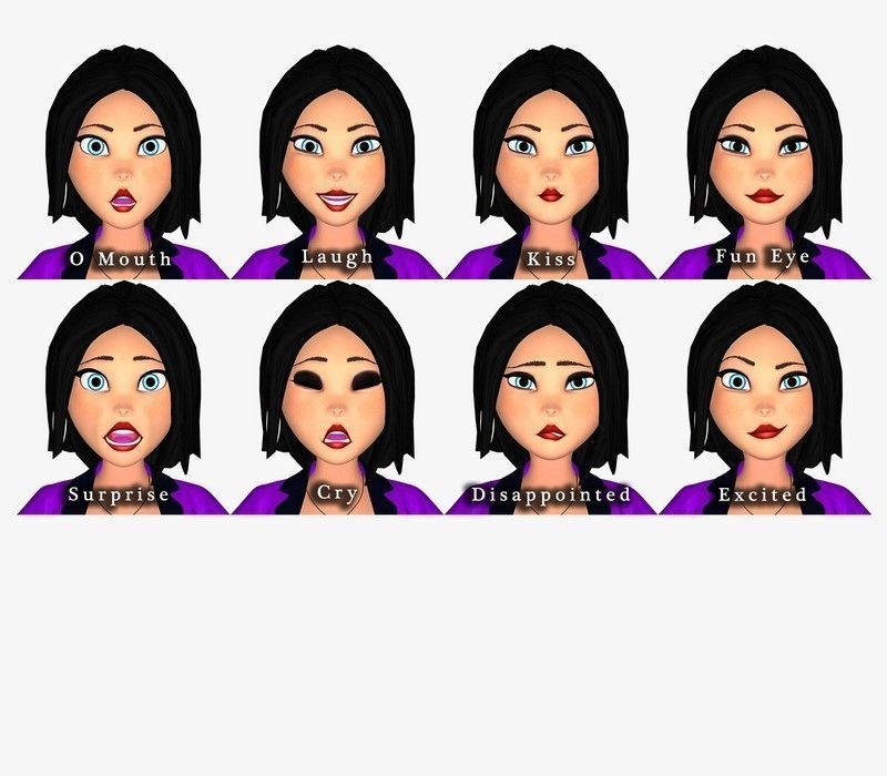 Cartoon Woman 3D model_11