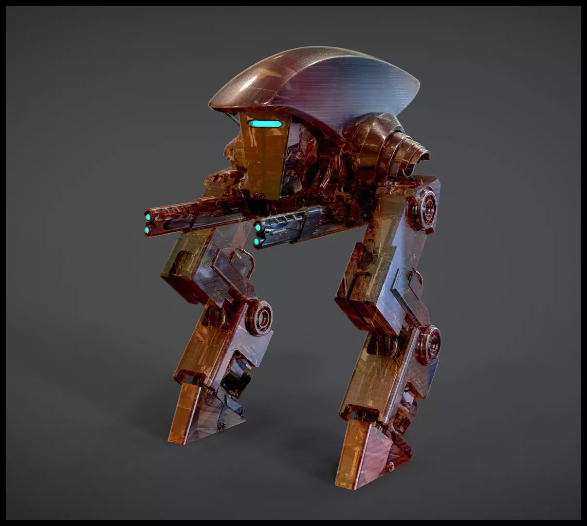 Strider armored robot with gun 3D model
