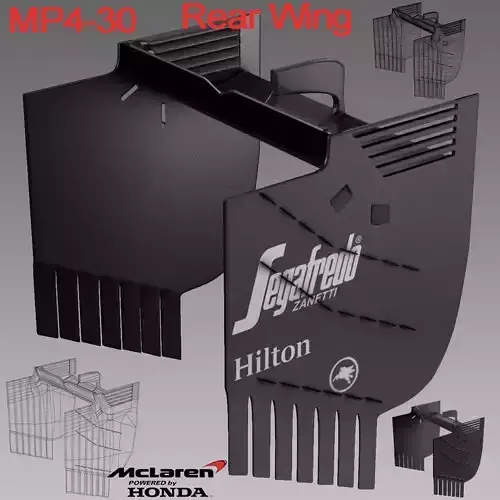Mp4 30 rear wing Low-poly 3D model