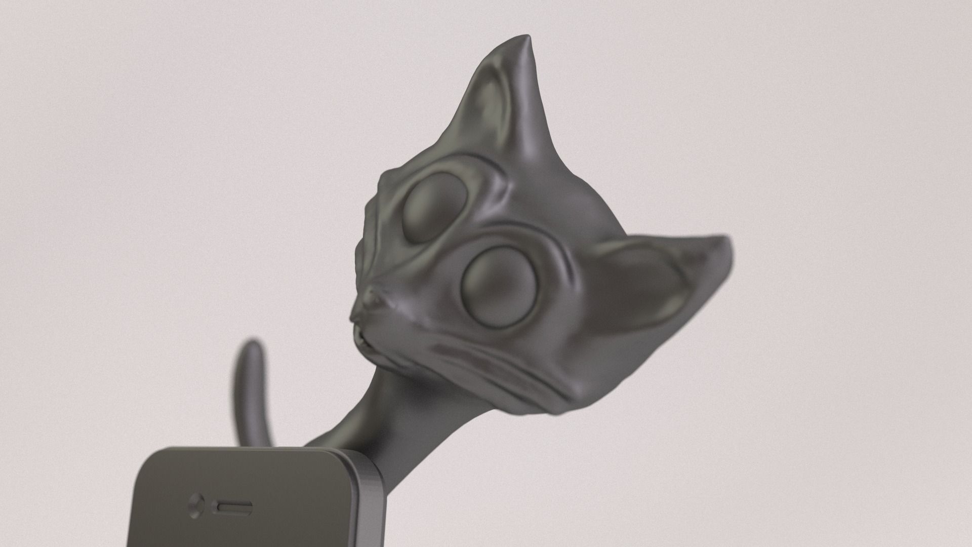 Cat Phone Stand 3D print model_1
