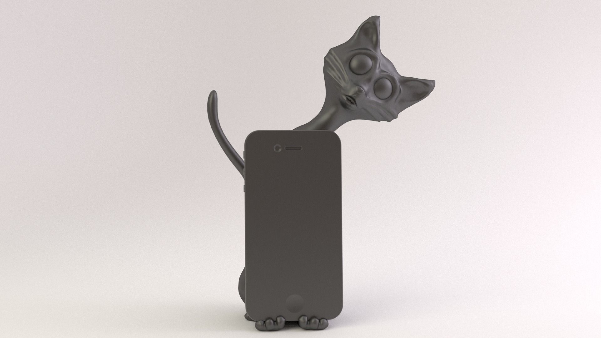 Cat Phone Stand 3D print model_2