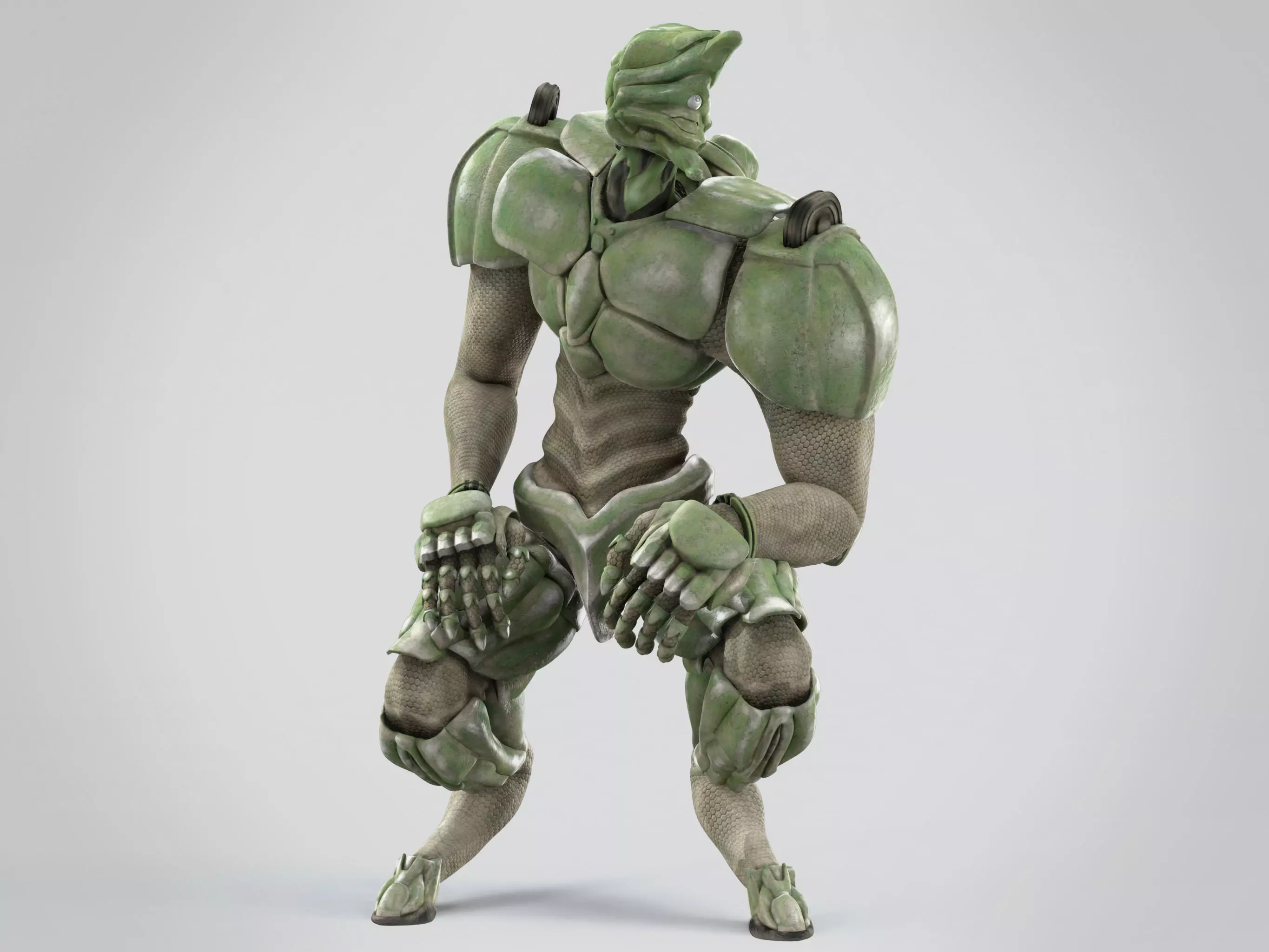 Battle extraterrestrial cyborg animated Low-poly 3D model_0