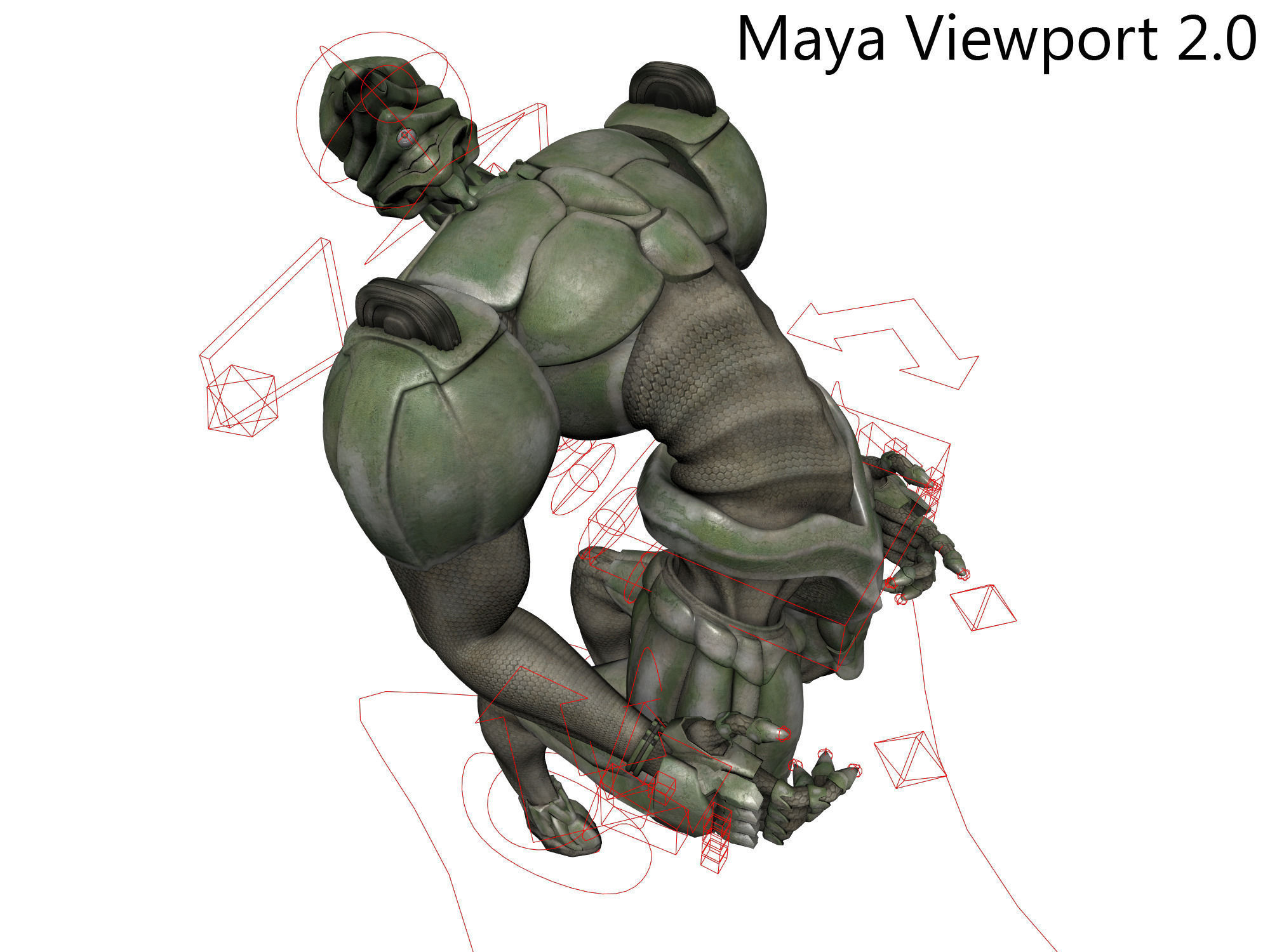 Battle extraterrestrial cyborg animated Low-poly 3D model_8