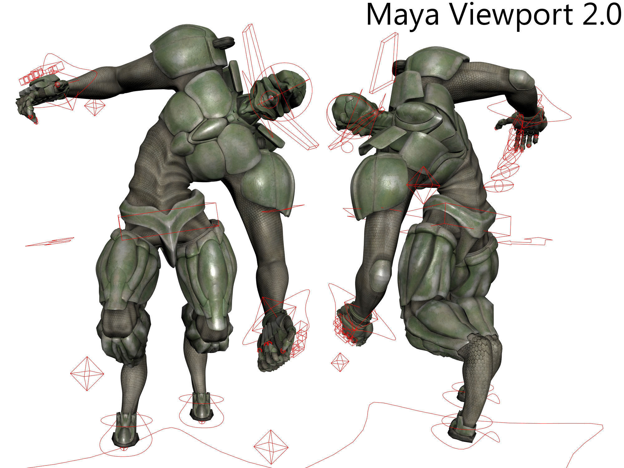 Battle extraterrestrial cyborg animated Low-poly 3D model_5
