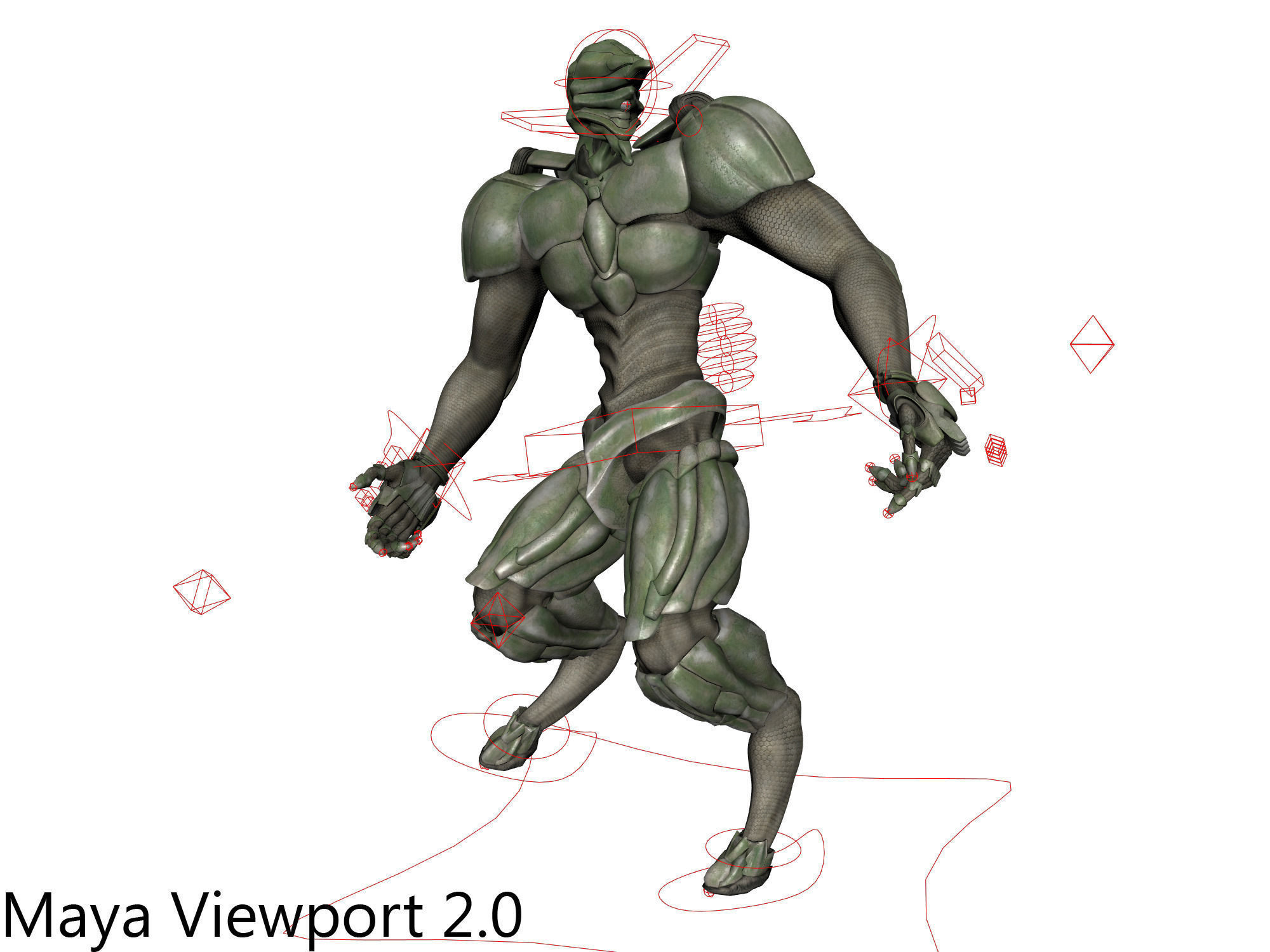 Battle extraterrestrial cyborg animated Low-poly 3D model_6