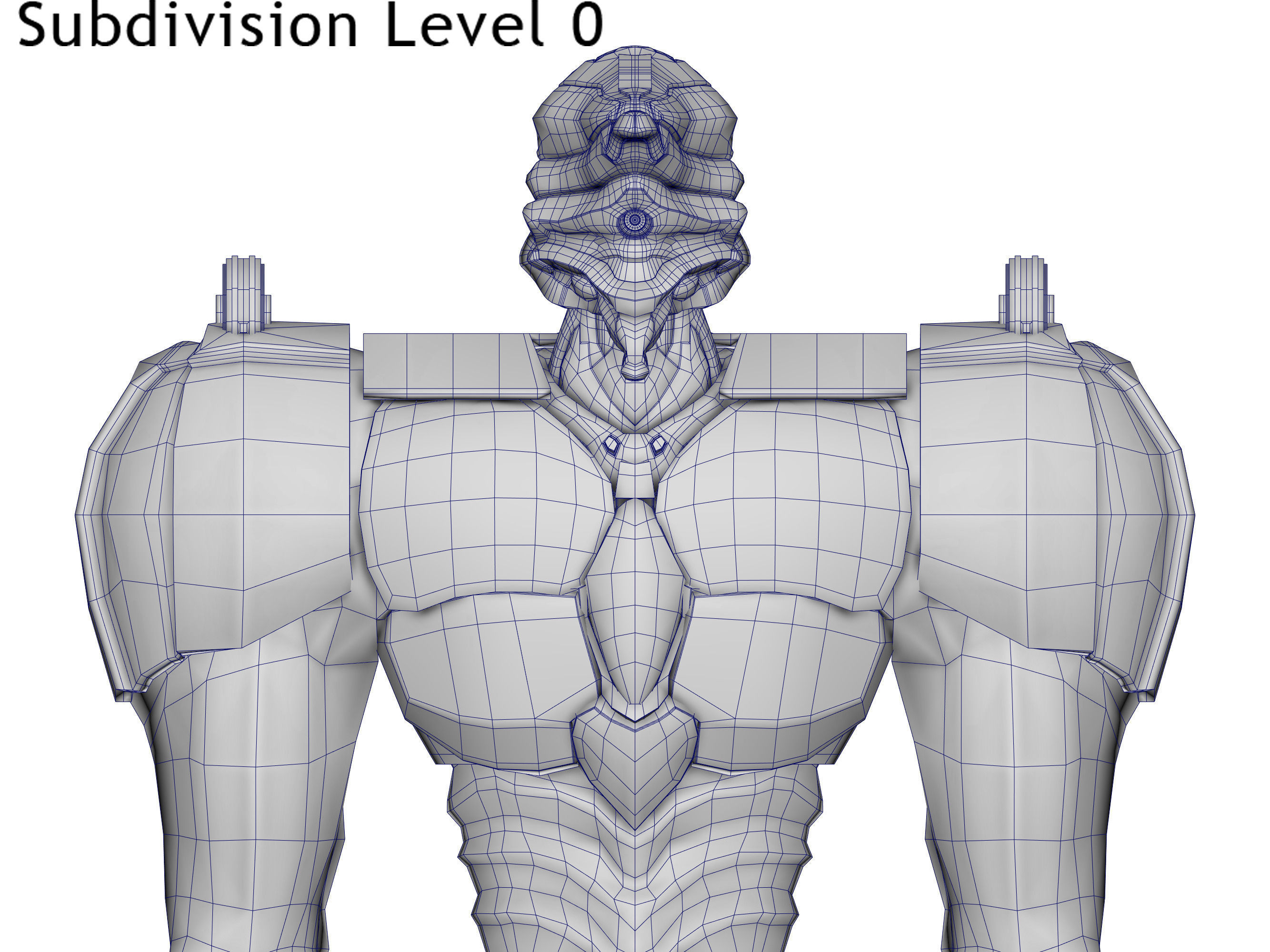 Battle extraterrestrial cyborg animated Low-poly 3D model_19