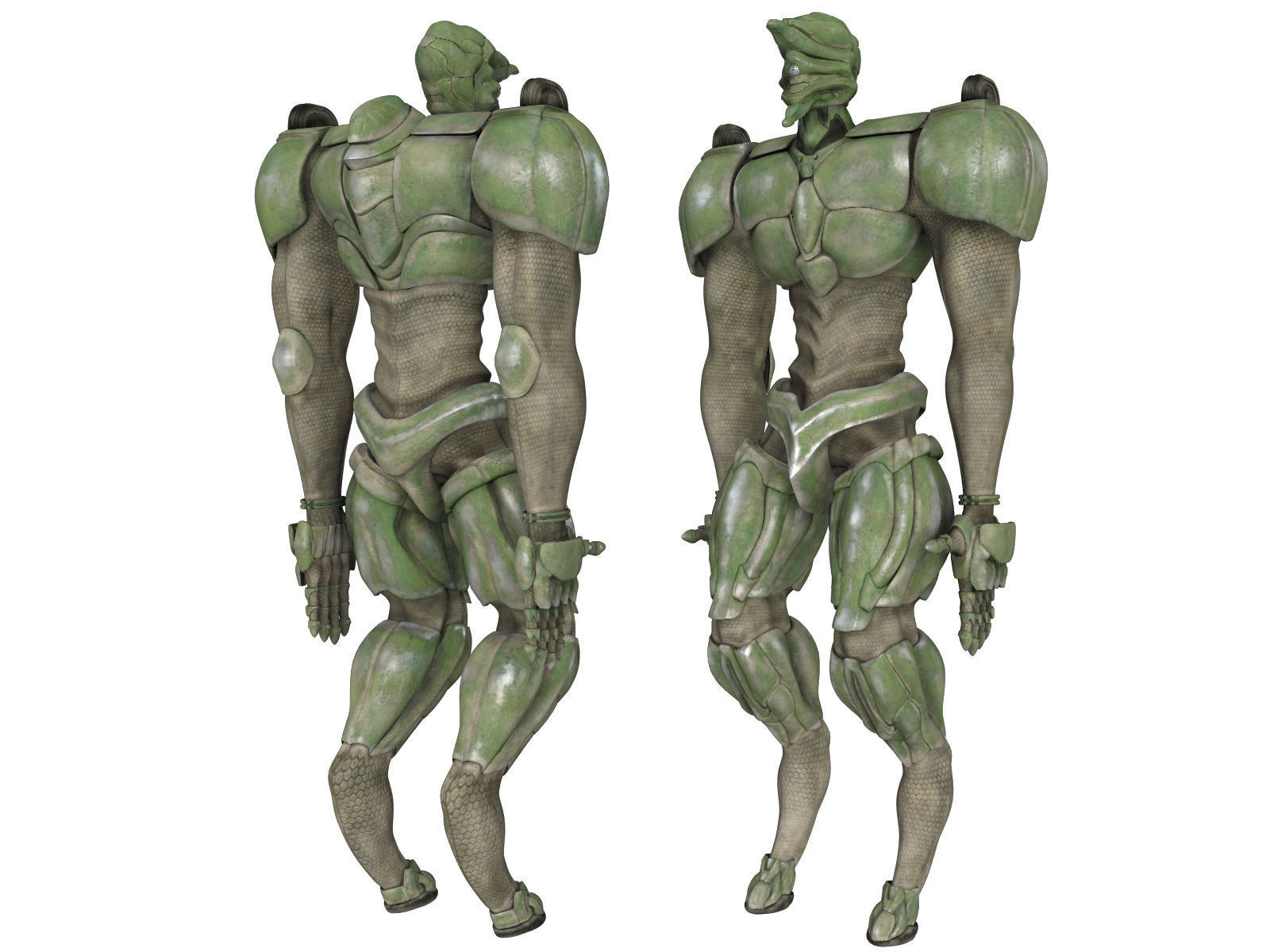Battle extraterrestrial cyborg animated Low-poly 3D model_3