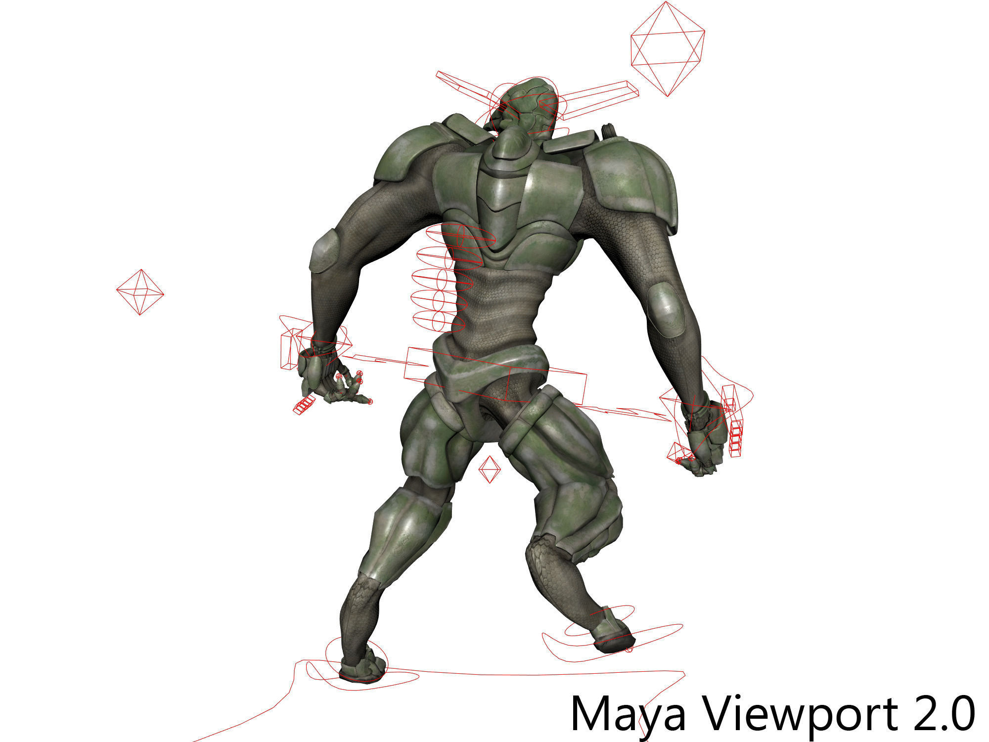 Battle extraterrestrial cyborg animated Low-poly 3D model_7