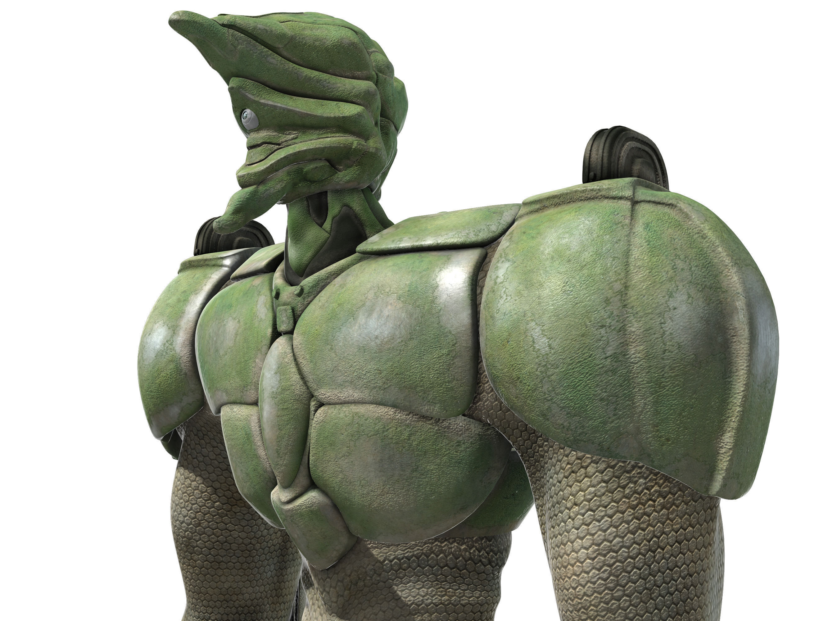 Battle extraterrestrial cyborg animated Low-poly 3D model_11