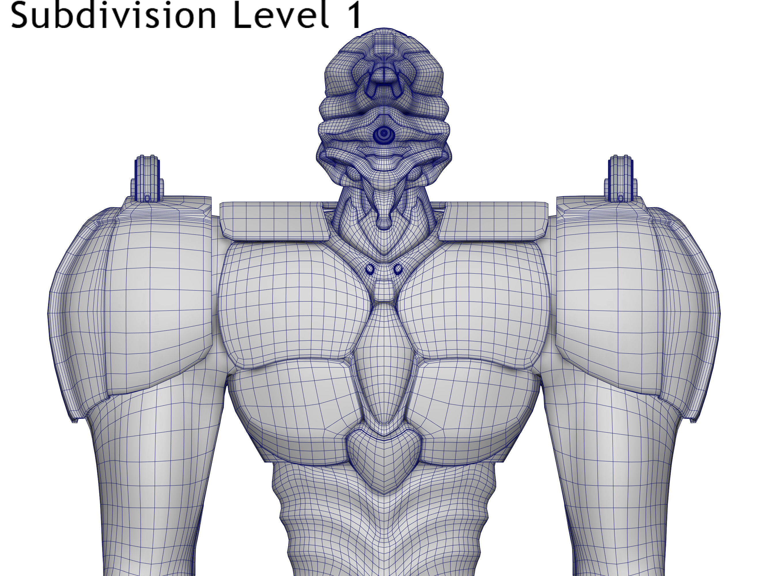 Battle extraterrestrial cyborg animated Low-poly 3D model_20