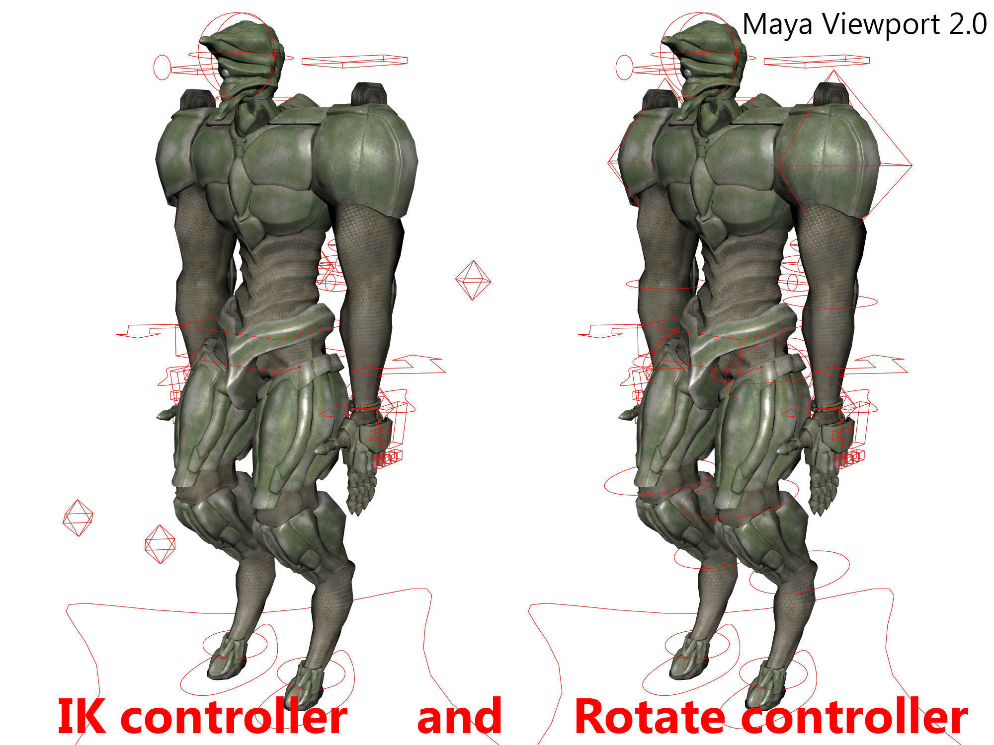 Battle extraterrestrial cyborg animated Low-poly 3D model_4