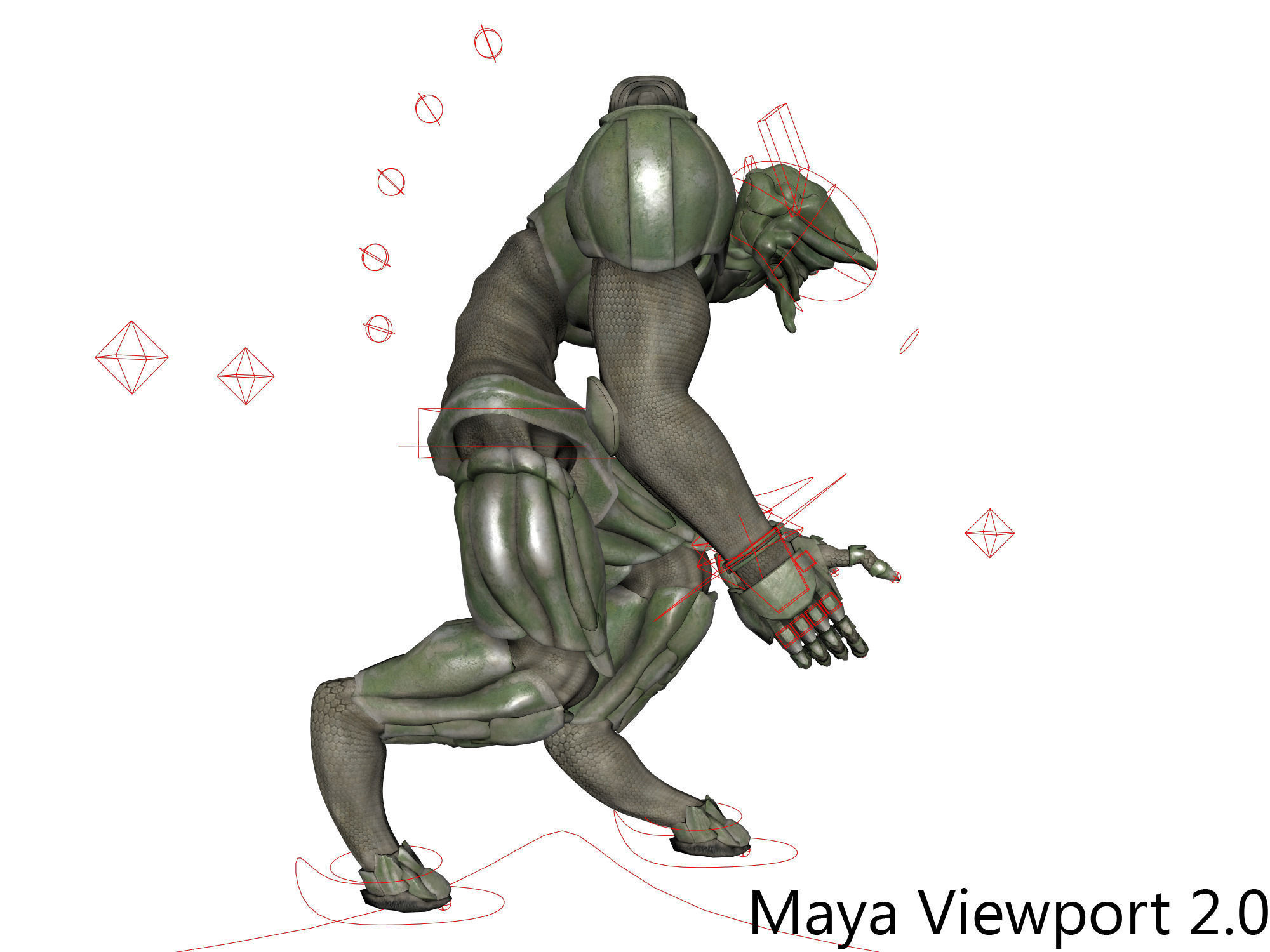 Battle extraterrestrial cyborg animated Low-poly 3D model_9