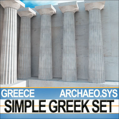 Simple Greek Environment 3D model_1