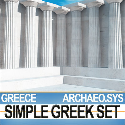 Simple Greek Environment 3D model_2